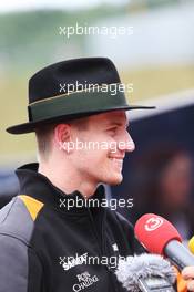 Nico Hulkenberg (GER) Sahara Force India F1 with the media. 18.06.2015. Formula 1 World Championship, Rd 8, Austrian Grand Prix, Spielberg, Austria, Preparation Day.