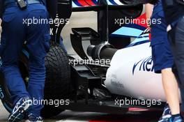 Susie Wolff (GBR) Williams FW37 Development Driver running a winglet in front of the rear wheel. 23.06.2015. Formula 1 Testing, Day One, Spielberg, Austria, Tuesday.