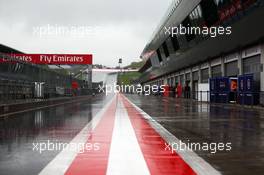 Heavy rain halts the test. 23.06.2015. Formula 1 Testing, Day One, Spielberg, Austria, Tuesday.