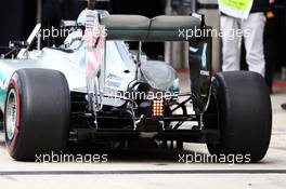 Nico Rosberg (GER) Mercedes AMG F1 W06 rear wing detail. 24.06.2015. Formula 1 Testing, Day Two, Spielberg, Austria, Wednesday.