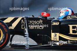 Jolyon Palmer (GBR) Lotus F1 E23 Test and Reserve Driver running sensor equipment. 20.02.2015. Formula One Testing, Day Two, Barcelona, Spain.
