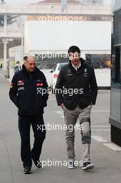 (L to R): Franz Tost (AUT) Scuderia Toro Rosso Team Principal with Toto Wolff (GER) Mercedes AMG F1 Shareholder and Executive Director. 20.02.2015. Formula One Testing, Day Two, Barcelona, Spain.