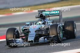 Nico Rosberg (GER) Mercedes AMG F1 W06 running sensor equipment. 20.02.2015. Formula One Testing, Day Two, Barcelona, Spain.