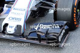 Williams FW37 front wing detail. 20.02.2015. Formula One Testing, Day Two, Barcelona, Spain.