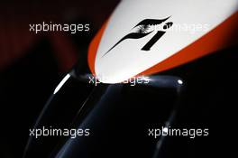 Sahara Force India F1 VJM07 nosecone. 20.02.2015. Formula One Testing, Day Two, Barcelona, Spain.
