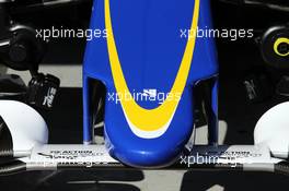 Sauber C34 nosecone detail. 20.02.2015. Formula One Testing, Day Two, Barcelona, Spain.