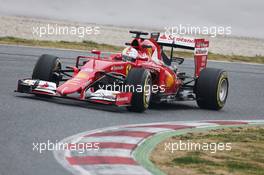 Sebastian Vettel (GER) Ferrari SF15-T. 21.02.2015. Formula One Testing, Day Three, Barcelona, Spain.