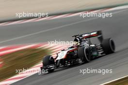 Sergio Perez (MEX) Sahara Force India F1 VJM07. 21.02.2015. Formula One Testing, Day Three, Barcelona, Spain.
