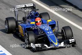 Felipe Nasr (BRA), Sauber F1 Team  19.02.2015. Formula One Testing, Day One, Barcelona, Spain.