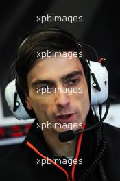Tim Wright (GBR) Sahara Force India F1 Team Race Engineer. 19.02.2015. Formula One Testing, Day One, Barcelona, Spain.