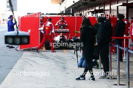 Kimi Raikkonen (FIN) Ferrari SF15-T in the pits. 19.02.2015. Formula One Testing, Day One, Barcelona, Spain.