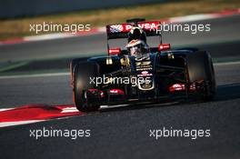 Pastor Maldonado (VEN) Lotus F1 E23. 19.02.2015. Formula One Testing, Day One, Barcelona, Spain.
