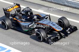 Sergio Perez (MEX), Sahara Force India  19.02.2015. Formula One Testing, Day One, Barcelona, Spain.