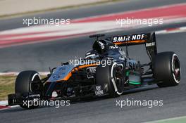 Sergio Perez (MEX) Sahara Force India F1 VJM07. 19.02.2015. Formula One Testing, Day One, Barcelona, Spain.