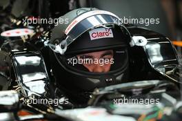 Sergio Perez (MEX) Sahara Force India F1 VJM07. 19.02.2015. Formula One Testing, Day One, Barcelona, Spain.