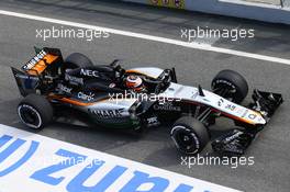 Nico Hulkenberg (GER) Sahara Force India F1 VJM08. 27.02.2015. Formula One Testing, Day Two, Barcelona, Spain.