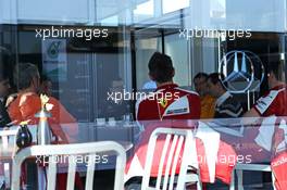 A multi-team meeting. 28.02.2015. Formula One Testing, Day Three, Barcelona, Spain.
