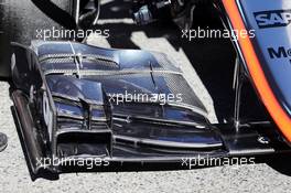 McLaren MP4-30 front wing detail. 28.02.2015. Formula One Testing, Day Three, Barcelona, Spain.