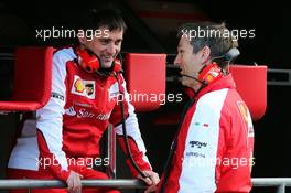 (L to R): Toni Cuquerella (ESP) Ferrari Race Engineer with James Allison (GBR) Ferrari Chassis Technical Director. 28.02.2015. Formula One Testing, Day Three, Barcelona, Spain.