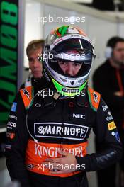 Sergio Perez (MEX) Sahara Force India F1. 01.03.2015. Formula One Testing, Day Four, Barcelona, Spain.