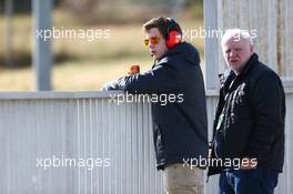 (L to R): Fabian Vettel (GER) and Norbert Vettel (GER) - brother and father of Sebastian Vettel (GER) Ferrari. 01.03.2015. Formula One Testing, Day Four, Barcelona, Spain.