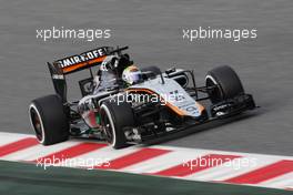 Sergio Perez (MEX) Sahara Force India F1 VJM08. 01.03.2015. Formula One Testing, Day Four, Barcelona, Spain.