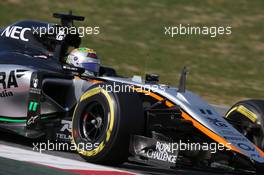 Sergio Perez (MEX) Sahara Force India F1 VJM08. 01.03.2015. Formula One Testing, Day Four, Barcelona, Spain.