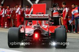 Sebastian Vettel (GER) Ferrari SF15-T with lights on the rear diffuser. 01.03.2015. Formula One Testing, Day Four, Barcelona, Spain.