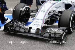 Williams FW37 front wing. 26.02.2015. Formula One Testing, Day One, Barcelona, Spain.