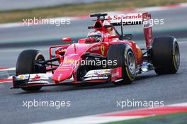 Kimi Raikkonen (FIN) Ferrari SF15-T. 26.02.2015. Formula One Testing, Day One, Barcelona, Spain.