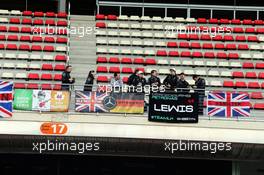 Fans of Lewis Hamilton (GBR) Mercedes AMG F1. 26.02.2015. Formula One Testing, Day One, Barcelona, Spain.