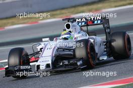 Felipe Massa (BRA) Williams FW37. 26.02.2015. Formula One Testing, Day One, Barcelona, Spain.