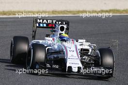 Felipe Massa (BRA) Williams FW37 running sensor equipment. 12.05.2015. Formula 1 Testing, Day One, Barcelona, Spain, Tuesday.