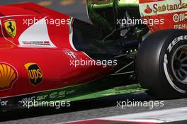 Raffaele Marciello (ITA) Ferrari SF15-T Test Driver running flow-vis paint on the rear floor. 12.05.2015. Formula 1 Testing, Day One, Barcelona, Spain, Tuesday.