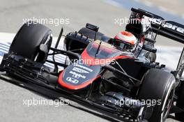 Jenson Button (GBR) McLaren MP4-30. 13.05.2015. Formula 1 Testing, Day Two, Barcelona, Spain, Wednesday.