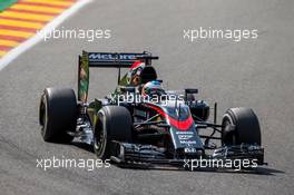 Fernando Alonso (ESP) McLaren MP4-30. 21.08.2015. Formula 1 World Championship, Rd 11, Belgian Grand Prix, Spa Francorchamps, Belgium, Practice Day.