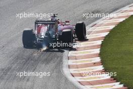 Kimi Raikkonen (FIN) Ferrari SF15-T sends sparks flying. 21.08.2015. Formula 1 World Championship, Rd 11, Belgian Grand Prix, Spa Francorchamps, Belgium, Practice Day.