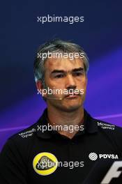 Nick Chester (GBR) Lotus F1 Team Technical Director in the FIA Press Conference. 21.08.2015. Formula 1 World Championship, Rd 11, Belgian Grand Prix, Spa Francorchamps, Belgium, Practice Day.
