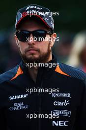 Sergio Perez (MEX) Sahara Force India F1. 21.08.2015. Formula 1 World Championship, Rd 11, Belgian Grand Prix, Spa Francorchamps, Belgium, Practice Day.