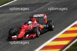 Sebastian Vettel (GER) Ferrari SF15-T. 21.08.2015. Formula 1 World Championship, Rd 11, Belgian Grand Prix, Spa Francorchamps, Belgium, Practice Day.