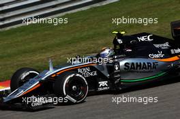Sergio Perez (MEX) Sahara Force India F1 VJM08. 21.08.2015. Formula 1 World Championship, Rd 11, Belgian Grand Prix, Spa Francorchamps, Belgium, Practice Day.
