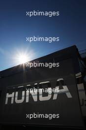 Honda logo. 21.08.2015. Formula 1 World Championship, Rd 11, Belgian Grand Prix, Spa Francorchamps, Belgium, Practice Day.