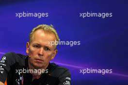 Andrew Green (GBR) Sahara Force India F1 Team Technical Director in the FIA Press Conference. 21.08.2015. Formula 1 World Championship, Rd 11, Belgian Grand Prix, Spa Francorchamps, Belgium, Practice Day.
