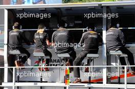 Sahara Force India F1 Team pit gantry. 21.08.2015. Formula 1 World Championship, Rd 11, Belgian Grand Prix, Spa Francorchamps, Belgium, Practice Day.