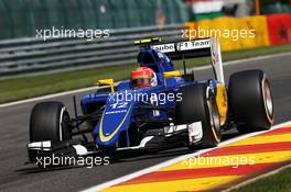 Felipe Nasr (BRA) Sauber C34. 21.08.2015. Formula 1 World Championship, Rd 11, Belgian Grand Prix, Spa Francorchamps, Belgium, Practice Day.
