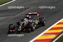 Romain Grosjean (FRA) Lotus F1 E23. 21.08.2015. Formula 1 World Championship, Rd 11, Belgian Grand Prix, Spa Francorchamps, Belgium, Practice Day.