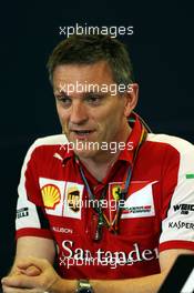 James Allison (GBR) Ferrari Chassis Technical Director in the FIA Press Conference. 21.08.2015. Formula 1 World Championship, Rd 11, Belgian Grand Prix, Spa Francorchamps, Belgium, Practice Day.