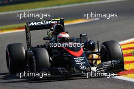 Jenson Button (GBR) McLaren MP4-30. 21.08.2015. Formula 1 World Championship, Rd 11, Belgian Grand Prix, Spa Francorchamps, Belgium, Practice Day.