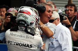 Race winner Lewis Hamilton (GBR) Mercedes AMG F1 celebrates in parc ferme. 23.08.2015. Formula 1 World Championship, Rd 13, Belgian Grand Prix, Spa Francorchamps, Belgium, Race Day.