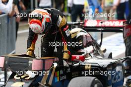 3rd place Romain Grosjean (FRA) Lotus F1 E23. 23.08.2015. Formula 1 World Championship, Rd 13, Belgian Grand Prix, Spa Francorchamps, Belgium, Race Day.